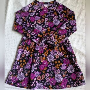 Floral Kids Dress in Purple and Orange